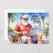 Kerstman werkt op de fabriekslijn tijdens de kerst feestdagenkaart (Voorkant / Achterkant)