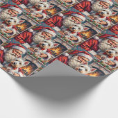 Kerstman West Highland White Terrier Kerstmis Cadeaupapier (Hoek)