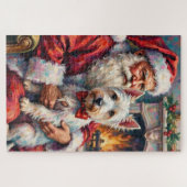 Kerstman West Highland White Terrier Kerstmis Legpuzzel (Horizontaal)