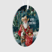 Kerstman Western Cowboy Kerstmis Ornament (voorkant)