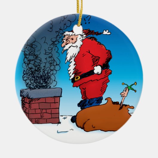 Kerstman Whiz-versiering Keramisch Ornament (Voorkant)