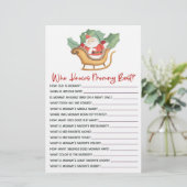 Kerstman Wie kent mama Baby shower spel Briefpapier (Staand voorkant)