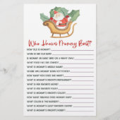 Kerstman Wie kent mama Baby shower spel Briefpapier (Voorkant)