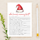 Kerstman Wie kent mama Baby shower spel Briefpapier