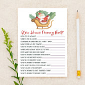 Kerstman Wie kent mama Baby shower spel Briefpapier