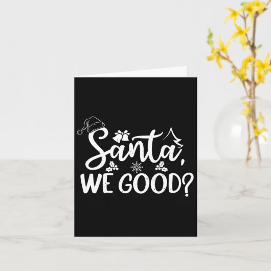 Kerstman Wij Goed Grappig Ondeugend of Mooi Lijst  Kaart (Gele Bloem)