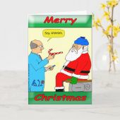 Kerstman, wijd open en zeg Ahhhhh Kaart (Gele Bloem)