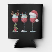 Kerstman wijnglas vakantieseizoen Drink Blikjeskoeler (Voorkant)