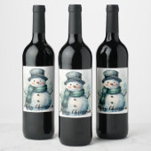 Kerstman Wijnlabel Wijn Etiket (Flessen)