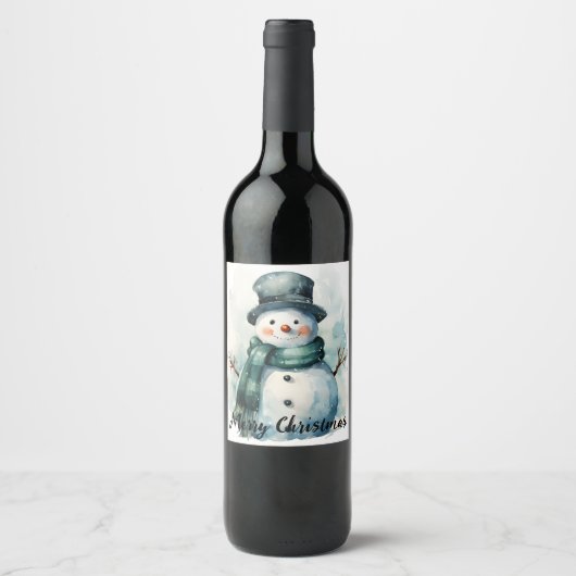 Kerstman Wijnlabel Wijn Etiket (Voorkant)