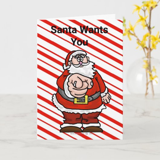 Kerstman wil wc-papier Funny Christmas Kaart (Gele Bloem)
