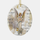 kerstman Wings Music Gold Religieuze Custom Keramisch Ornament (Rechts)