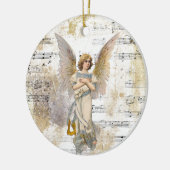 kerstman Wings Music Gold Religieuze Custom Keramisch Ornament (Links)