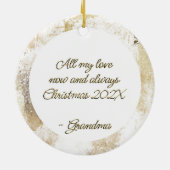 kerstman Wings Music Gold Religieuze Custom Keramisch Ornament (Achterkant)