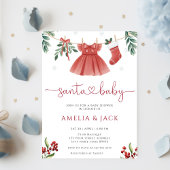 Kerstman Winter Kerstvakantie Baby Shower Kaart