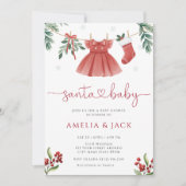 Kerstman Winter Kerstvakantie Baby Shower Kaart (Voorkant)