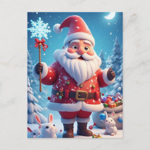 ❄️ Kerstman Winter Sneeuwvlok Gloeit 🎄 Feestelijk Briefkaart