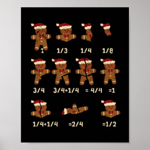 Kerstman Wiskunde leraarbreuk Gingerbrood Koekje Poster