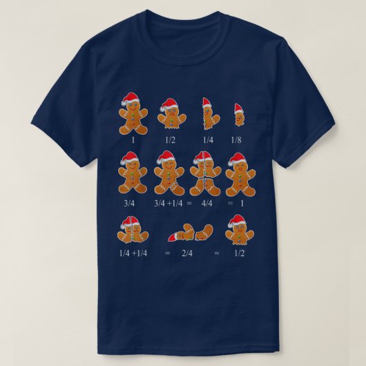 Kerstman Wiskunde lerarenfractie Gingerbrood Koekj T-shirt (Design voorkant)