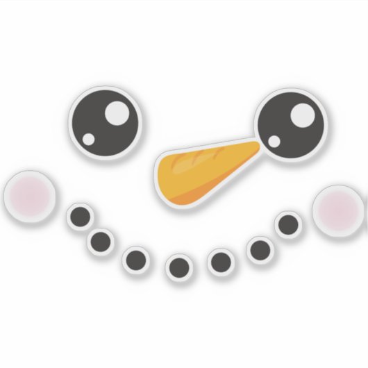 Kerstman, witte sneeuwman, wortelneus sticker (Voorkant)