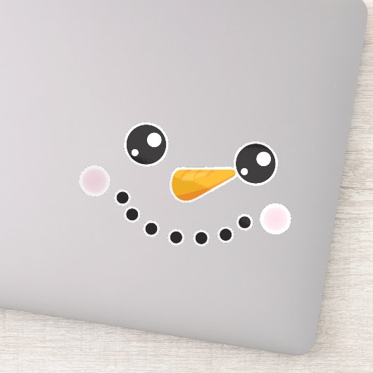 Kerstman, witte sneeuwman, wortelneus sticker (Detail)