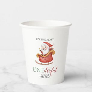 Kerstman Wonderbaarlijke Eerste Verjaardag Papieren Bekers