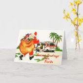 Kerstman woont in een motorhome met Kerstmis Kaart (Gele Bloem)