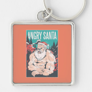 Kerstman Workout Man Geschenk Voor GYM Sportsman Sleutelhanger