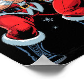 Kerstman Worstelaar Grappige Worstelaar Kerstmis K Poster (Hoek)