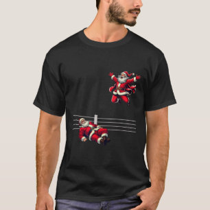Kerstman worstelen Kerst worstelaar Funny Xmas T-shirt
