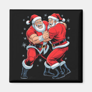 Kerstman Worstelliefhebber Grappige Worstelaar Ker Magneet
