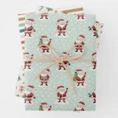 Kerstman Wrapping Paper Flat Sheet Set van 3 (In situ)
