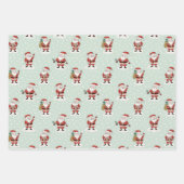 Kerstman Wrapping Paper Flat Sheet Set van 3 (Voorkant)