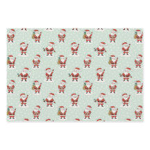 Kerstman Wrapping Paper Flat Sheet Set van 3