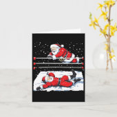 Kerstman Wrestling Lover Wrestler Christmas Paja Kaart (Gele Bloem)
