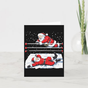 Kerstman Wrestling Lover Wrestler Christmas Paja Kaart