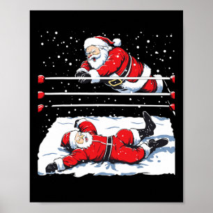 Kerstman Wrestling Lover Wrestler Christmas Paja Poster