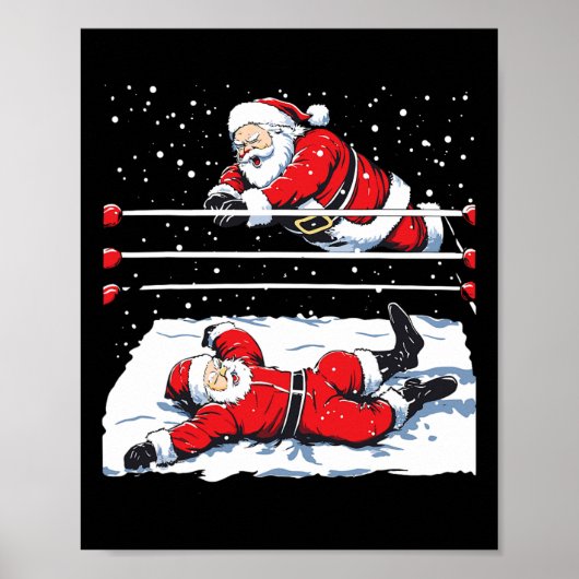 Kerstman Wrestling Lover Wrestler Christmas Paja Poster (Voorkant)
