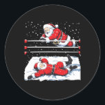 Kerstman Wrestling Lover Wrestler Christmas Paja Ronde Sticker<br><div class="desc">Kerstman Wrestling Lover Wrestler Kerstmispyjama</div>