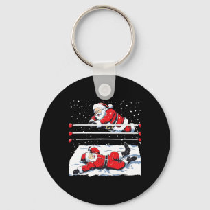 Kerstman Wrestling Lover Wrestler Christmas Paja Sleutelhanger