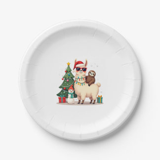 Kerstman Xmas Grappige Lama Luiaard Kerstmis (2) Papieren Bordje