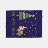 Kerstman Yak op kerstavond Fleece Deken (Voorkant (Horizontaal))