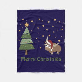 Kerstman Yak op kerstavond Fleece Deken