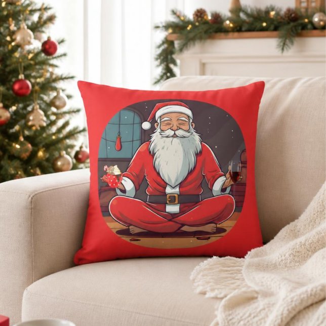 Kerstman Yoga Kussenhoes Kussen (Creator heeft geüpload)