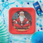 Kerstman Yoga Ontspannen Papieren Bordje (Feest)