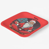 Kerstman Yoga Ontspannen Papieren Bordje (Gebogen)