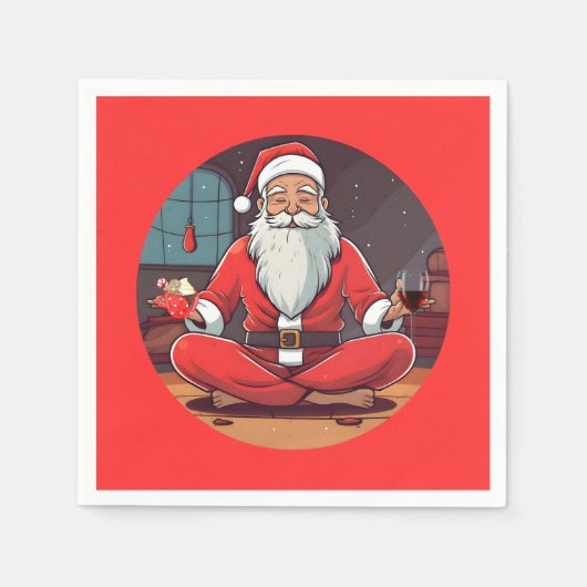 Kerstman Yoga Pose Servet (Voorkant)