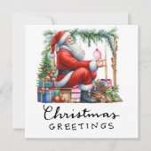 Kerstman yogaclub uitnodiging voor feest (Voorkant)