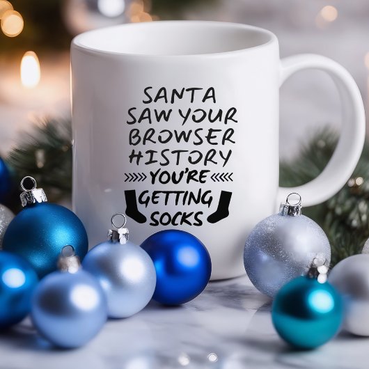 Kerstman zag je grappige browser | Sarcastische mo Mok