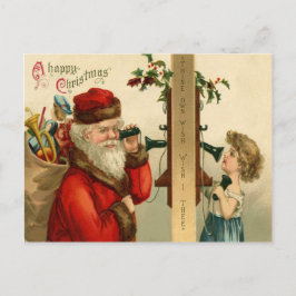 Kerstman Zak met Speelgoed Hulst Telefoon Feestdagenkaart